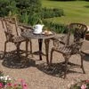 Three-Piece Rose Armchair Bistro Set - Bronze -Flower Plants Shop D7280 Rose Bistro Set
