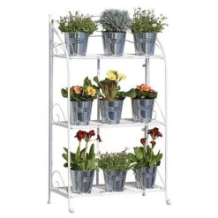 Three-tier Highbury Folding Metal Plant Stand -Flower Plants Shop G2663 5