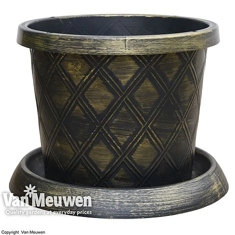 Patio Pot Black And Gold 4 Patio Pot Black And Gold - Image 2